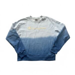 Champion Gradient Blue and White Crewneck, size large